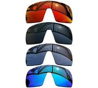 MYCOURAG 4 Pairs Replacement Lenses for Oakley Sutro S OO9462 Sunglasses - Solid Black+Titanium+Ice Blue+Fire Red