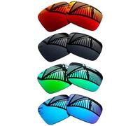MYCOURAG 4 Pairs Replacement Lenses for Oakley Sylas 009448 Sunglasses - Solid Black+Emerald+Ice Blue+Fire Red