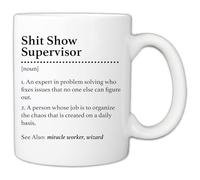 MyCozyCups S.h.i.t Show Supervisor 11oz Coffee Mug For Parents, Managers, Boss - Funny Gifts For Mom, Dad From Daughter, Son - Mother's Father's Day Gift For Parents