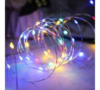 myCozyLite LED Fairy Lights, Multi Color, Battery Operated, 50 Micro LED String Lights, 5M for Indoor and Outdoor, Auto ON Off Timer Battery Saver