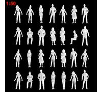 MYCreator Unpainted Architectural Model Figures 100PCS White Model Train People Figure Passengers Standing & Sitting Pose Ready to Paint Little People Figures for Miniature Scenes (1#)