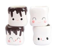 Mycts Marshmallow Mugs Set of 4 Cute Marshmallow Cups for Kids Hot Chocolate Cocoa Mugs Gifts for Kids Women Christmas Mother's Day Cute Mug 6OZ