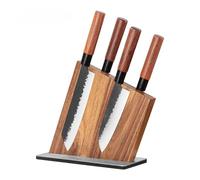 MyCulina Premium Magnetic Knife Block - Extra Large Acacia Wood Universal Knife Holder, Double-Sided Magnet Storage for Chef & Kitchen Knives, Non-Slip Stainless Steel Base (Knives Not Included)