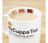 Suck UK | Tea Mug | Ceramic Tea Cup Gifts for Lovers | My Cuppa Colour Guide for Your Drink | The Perfect Mug of Every Time | Novelty Office Gifts | New Home Kitchen Decor | White