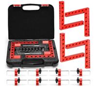 Mycuppca Corner Clamp for Woodworking, 4-Pack 90 Degree Right Angle Clamp with Storage Box, 5.5" x 5.5" Aluminum Alloy Precision Positioning Clamping Squares for Picture Frames, Boxes, Cabinet, Drawer