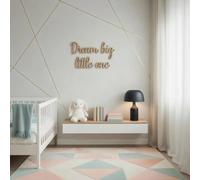 MyCutify Dream Big Little One Wooden Wall Sign, Black White Natural