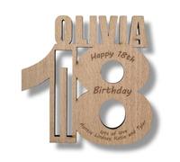 MyCutify Personalised 18th Birthday Gift for Girl Wooden Heart Money Holder Keepsake Custom Name & Date Wallet Style Present Special Age Gift for 16th 18th 21st Birthday Unique Teen Girl Present Idea