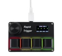 mydcjxktxdywd KPXOS Gaming Keyoard Rapid Trigger Keyboard, Magnetic Switches with Knob and Screen, Plug-and-Play keypad for OSU, White (Black)