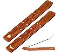 Mydealsaver Set Of 2 Hand Made Incense Stick Holder Wooden Stand Ash Catcher Burner Home Décor and Fragrance Accessories Meditation Yoga and Spa Great Gift for Any Occasion