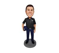 mydedor Custom Bobble-Heads Figures Male Police Officer in Black Uniform Figurines Customized Doll, Bobble Head Figures Handmade Personalized Car Dashboard Birthday Gift