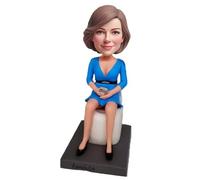 mydedor Custom Bobbleheads Figurine Customized Doll, Lady Sitting On The Toilet Custom Bobble Head, Bobble Head Figures Handmade Personalized Sculpture Gift for Women