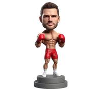mydedor Custom Male Boxer Bobblehead - Personalized Fighter in Red Shorts & Gloves, Handmade Gift for Boxing Fans, Birthdays, or Fight Night Celebrations