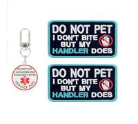 MYDEERYOO Do Not Pet Patches 2pcs, Do Not Pet ID Tags, Double Side Engraved Easily Attach to Dog Collar, Harness (Large)