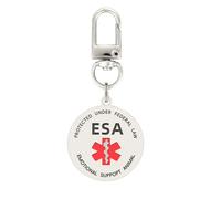 MYDEERYOO Emotional Support Animal ESA Dog ID Tag, Double Side Engraved Protected Under Federal Law with Medical Alert Symbol Easily Attach to Dog Collar, Harness or Vest (S)