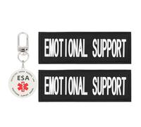MYDEERYOO Emotional Support Dog Patches 2 pcs, Emotional Animal ESA ID Tag, Easily Attach to Collar, Harness (Medium)