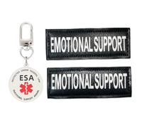 MYDEERYOO Emotional Support Dog Patches 2 pcs, ESA ID Tag Easily Attach to Dog Collar, Harness (Small)