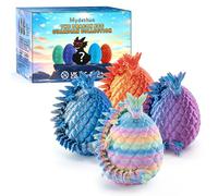 Mydethun 3D Printed Dragon, Dragon Toy - Sensory Autism Toys, Dinosaur Toys, Stress Relief Gifts for Kids 5-7, Adults & Women - Set of 4 Mystery Eggs with Dragons Inside