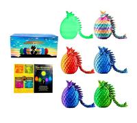 Mydethun 3D Printed Dragon Egg Mystery 6-Pack - The Ultimate Classroom Reward & Party Bag Filler - Includes 1 Rare Glow-in-The-Dark Chase Dragon - Fun Fidget Gift for Teens & Students