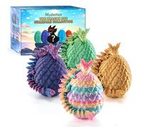 Mydethun 3D Printed Dragon Sensory Toys for Kids Ages 6-12 - Mini Pastel Garden Series with Surprise Dragons Inside, Collectible Fantasy Toys, Classroom Rewards & Birthday Gifts, 4Pcs