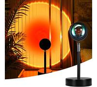 Mydethun Sunset Projection Lamp - 180-Degree Rotation - Night Light Projector - USB Cable - Floor Stand - Romantic Light for Home, Party & Bedroom Decor (Sunset Red)