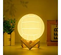 Mydhall Volleyball 3D Night Light with Remote,16 Color Bedside Table Lamp Gifts for Dad,Men,Boys,and Kids Sports Fan Room Decor,Graduation Gift,Stocking Filler White Elephant Gifts(4.7inches)