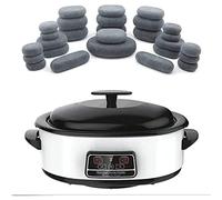 MYDLO Natural Basalt Massage Stone, 27 Pieces Hot Stone Massage Kit with Digital Stone Heater, for Home Spa Relaxation Pain Relief
