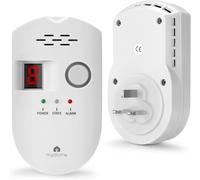 Mydome Gas Leak Detector [V2 - Update] | Accurate Natural Gas Alarm With A Loud Alarm & Digital Display, White