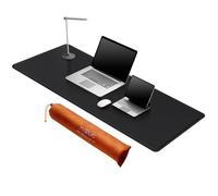Mydours Cork & PU Leather Desk Mat, 130 x 40 cm Large Gaming Mouse Pad xxL, Dual-Sided Portable Desk Pad Blotter, Easy Clean Computer Pad Protector for Gift Office Home (Black)