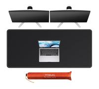 Mydours Extra Large Desk Mat,130x60cm PU Leather Gaming Mouse Pad XXXL, Durable Dual-Sided Portable Desk Pad Blotter, Easy Clean Keyboard Computer Desktop Protector for Gift Office Home (Black)