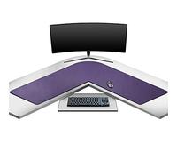 Mydours L-Shape Desk Pad, 115x115cm PU Leather Large Corner Computer Desk Blotter Durable Waterproof Office Desk Protective Mat Multipurpose Gaming Mouse Pad (Purple)