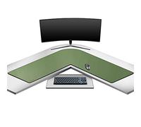 Mydours L-Shaped Computer Desk Pad (45.3"+45.3") Lx15.7 W, PU Leather Corner Office Desk Blotter Table Workstation Writing Mat Gaming Mouse Pad for Home and Office (Green)