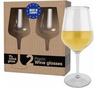 MyDrinkglass Plastic Wine Glasses - 2 Camping Glasses Unbreakable - 470 ml - Red Wine Glasses - Cocktail Glass - Aperol Glasses - Zero Waste