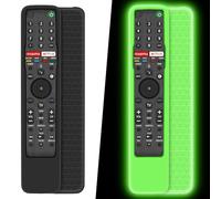 Mydrissu Protective Case for Sony RMF-TX600U RMF-TX600E RMF-TX621U Smart TV Remote Silicone Battery Back Cover Holder Antislip Covers for Sony RMF-TX500U RMF-TX500E Remote (Black+Glow Green)
