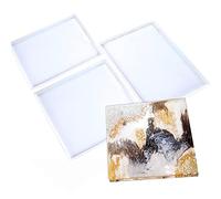MYDUOLIA Large Tray Silicone Mold for Resin,3 PCS Tray Resin Mold for Making Faux Agate Tray,Serving Board,Coaster,Jewelry Storage,Thick Rectangle /Square/ Rectangle Mold