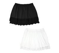 MYDUOLIA Shirt Extender for Juniors Victorian Style Lace Underskirt Black White 4XL/5XL