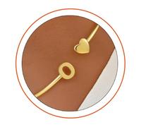 MYDYYO A gift for a young girl - an open, gold-colored, heart-shaped bracelet adorned with the letters (A-Z).