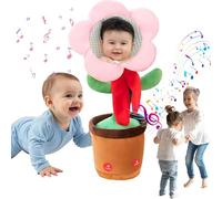 MYDYYO Dancing Flower with Custom Face,Custom Dancing Talking Sunflower Toy,Repeats What You Say,Connect Bluetooth to Play Music,Personalized Funny Gifts