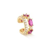 MYEARS Women Ear Cuff Earrings Gold Non Pierced Cartilage Clip on Open Wrap Split Double Hoop 14K Small Simple Hypoallergenic Everyday Jewelry, One Size, Brass Metal Yellow Gold, Cubic Zirconia