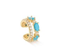 MYEARS Women Ear Cuff Earrings Gold Non Pierced Cartilage Clip on Open Wrap Split Double Hoop 14K Small Simple Hypoallergenic Everyday Jewelry, One Size, Brass Metal Yellow Gold, Cubic Zirconia