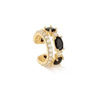 MYEARS Women Ear Cuff Earrings Gold Non Pierced Cartilage Clip on Open Wrap Split Double Hoop 14K Small Simple Hypoallergenic Everyday Jewelry, One Size, Brass Metal Yellow Gold, Cubic Zirconia