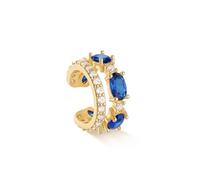 MYEARS Women Ear Cuff Earrings Gold Non Pierced Cartilage Clip on Open Wrap Split Double Hoop 14K Small Simple Hypoallergenic Everyday Jewelry, One Size, Brass Metal Yellow Gold, Cubic Zirconia