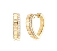 MYEARS Women Gold Earrings Huggie Hoop Cubic Zirconia 14K Gold Plated Small Simple Hypoallergenic Everyday Jewelry, One Size, Brass Metal Yellow Gold, Cubic Zirconia