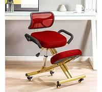 MYEBP Ergonomic Kneeling Chair Kneeling Stool With Back Support High Adjustable Stool With Roller For Home And Office, Improve Your Posture With An Angled Seat Thick Comfortable Cushions