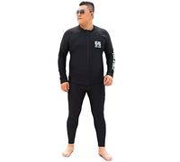 MYENA Mens Plus Size 4XL-8XL Wetsuit Large Size Wetsuits Short Front Zippered Top and Pant Surfing Swimsuit Surfing Snorkeling Kayak,Black,7XL