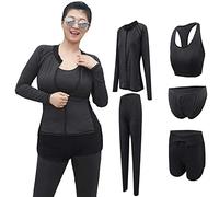 MYENA Women's Swimsuit Plus Size 4XL-5XL Wetsuit Short Front Zippered Top Large Size Wetsuits and Shorts Surfing Swimsuit Surfing Snorkeling,Black,5XL