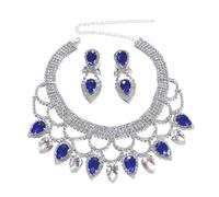 [Myetoggt] Elegant Rhinestone Necklace Earrings Set, Handmade Introduction for Special Occasions and Daily Wear