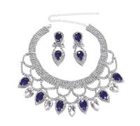 [Myetoggt] Elegant Rhinestone Necklace Earrings Set, Handmade Introduction for Special Occasions and Daily Wear