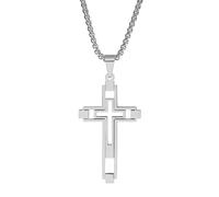 [Myetoggt] Unique Hollow Cross Necklace Modern Hollow Cross Necklace Long Lasting Neck Chain Jewelry for Daily Use