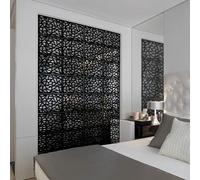 MYEUSSN 12 Pieces DIY Room Divider Screen Plastic Hanging Canvas Wall Sticker Study Sitting Corner Room Divider Living Room Bedroom Rooms Food Hotel School Decoration (Irregular Black)