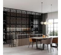 MYEUSSN Room Divider Screen Black DIY Screens Room Divider Privacy Screen Environmentally Friendly PVC Divider Home Decoration for Living Room Bedroom Kitchen Dining Room (Black Heart Shaped Clover)